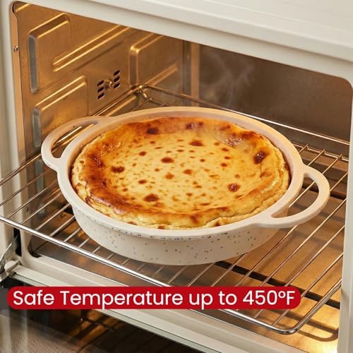 2 Pack 9 Inch Silicone Round Cake Pans, Reinforced Metal Frame