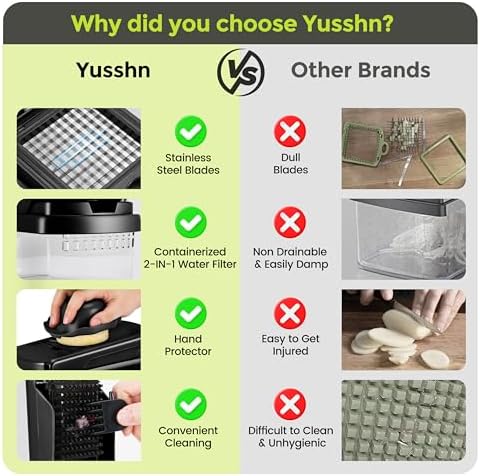 Yusshn Vegetable Chopper, 12-in-1 Food Veggie Chopper Cutter with Container