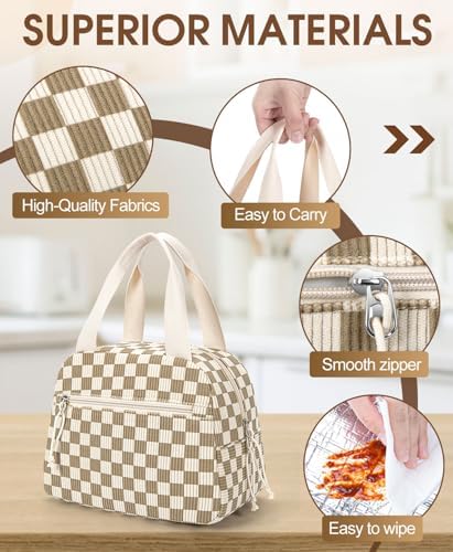 Lunch Bag for Women, Corduroy Large Insulated Lunch Box