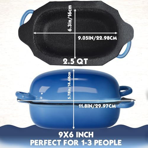 Dutch Oven, 2.5QT Bread Pans with Silicone Liner for Bread Baking