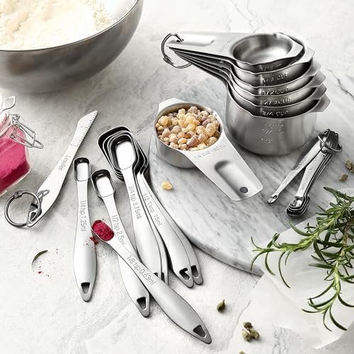 Spring Chef Stainless Steel Measuring Cups and Spoons Set of 20 w/Leveler