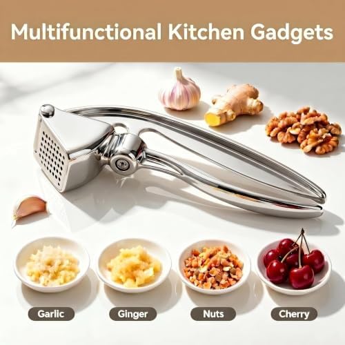 Professional Garlic Press Mincer Crusher Built-in Cherry Pitter