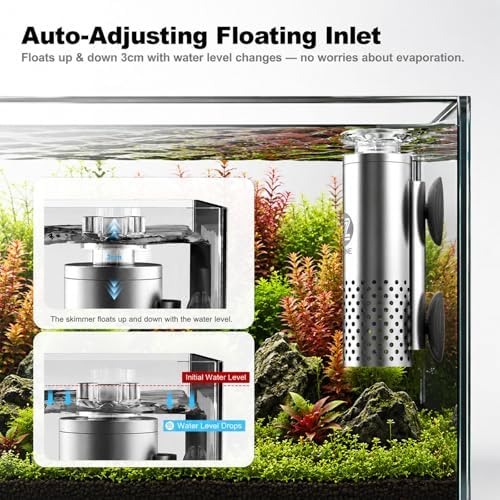 FZONE Aquarium Surface Skimmer with 4-Speed Controller for Planted Tanks