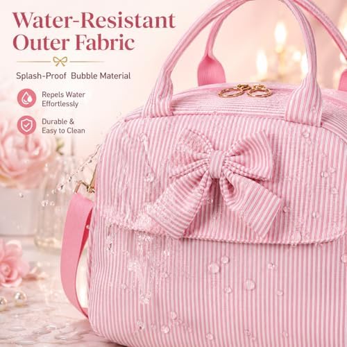 LEDAOU Lunch Box for Women, Insulated Reusable Lunch Bag, Cooler Tote for Work, School, College, Travel, Picnic, Everyday Use