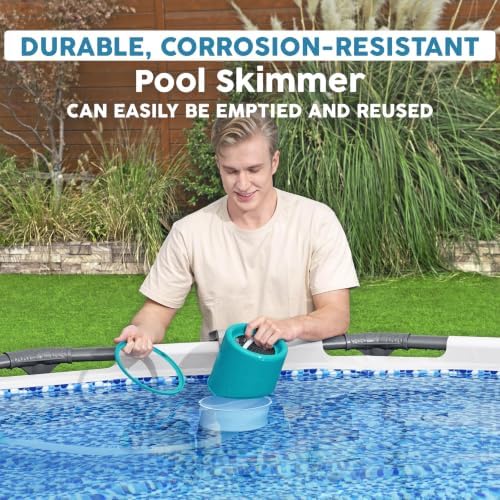 Bestway Flowclear Pool Wall Mounted Automatic Pool Surface Skimmer for Above Ground Pools with 530 Gallon and Above Filter Pumps, White/Blue