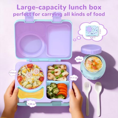 Bento Lunch Box with Food Jar, Water Bottle, Lunch Bag, Butterfly
