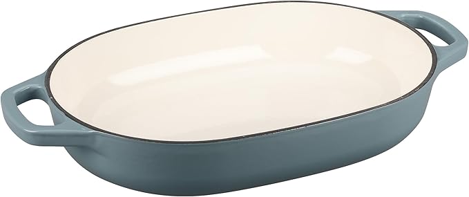 Enameled Cast Iron Oval Dutch Oven Pot with Lid, Dutch Oven for Sourdough Bread Baking, Bread Oven, Bread Dutch Oven, Oval Bread Pan, 7qt, Seasalt