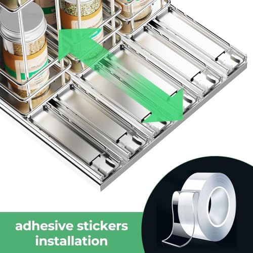 Mystozer Pull Out Spice Rack Organizer for Cabinet, Slide Out Spice Racks
