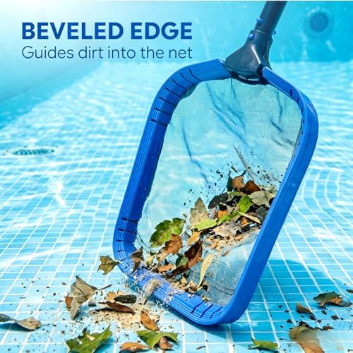 Pool Skimmer Net, Heavy Duty Flat Nylon Fine Mesh Leaf Bag, Fast Debris Removal Cleaning Tool Compatible with Standard Pole for All Swimming Pools and Ponds(No Pole)