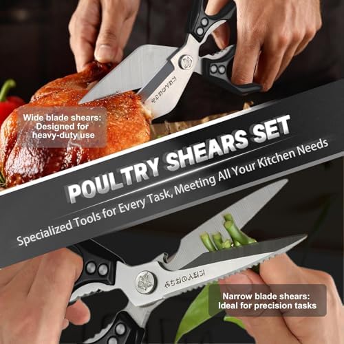 Dream Reach Heavy Duty Poultry Shears Set for Chicken, Meat & Seafood