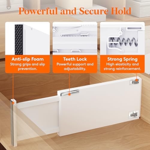 Lifewit 6" Tall Upgrade Drawer Dividers, Adjustable Deep Drawer Organizer