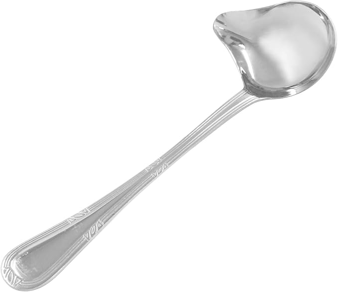 2 Pcs Stainless Steel Sauce Ladle with Pouring Spout, Long Handle Soup Ladle Gravy Ladle Sauce Drizzle Spoon Soup Spoon(Silver)