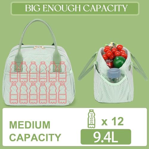 CAMTOP Lunch Box for Women Men Insulated Lunch Bag Lunch Tote Bag Leakproof Thermal Cooler Large Capacity for Travel Work School Picnic