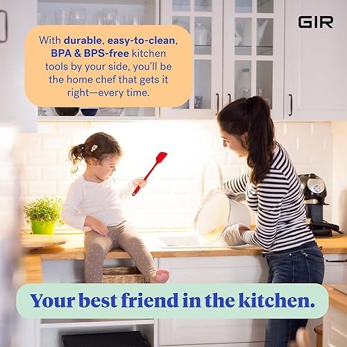 GIR: Get It Right 5 Piece Silicone Ultimate Kitchen Utensils Set - Ladle, Spatula, Flip, Spoon & Spoonula - Non-Toxic Cooking Utensils for Nonstick Cookware, Cooking and Baking - Red