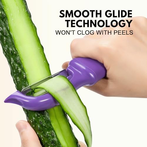 Rainspire Vegetable Peeler Potato Peelers for Kitchen, Sharp Stainless Steel Blades Veggie, Comfortable Handle Fruit Peeler, Carrot Peeler Apple Peeler Dishwasher Safe, Purple, 1-Pack