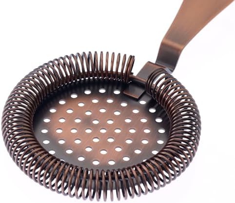 Barfly Deluxe Antique Hawthorne Spring Strainer, Antique Copper