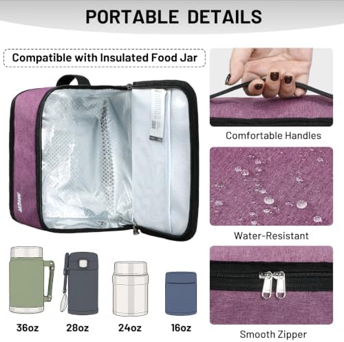 MIER 9-Can Mini Lunchbox Cooler Small Lunch Box Bag for Kids, Purple