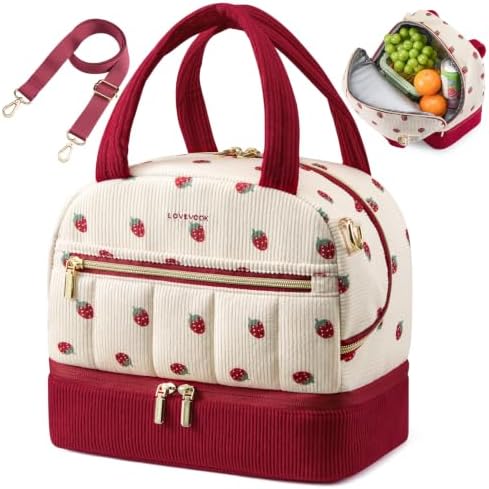LOVEVOOK Insulated Lunch Bag for Women Men, Cute Fit and Fresh Lunch Box