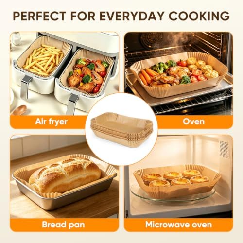 200 PCS Loaf Pan Liners for Baking Bread 9x5 Inch, Non-Stick Loaf Pan Parchment Liners, Oil Proof Air Fryer Liners Disposable, Unbleached Parchment Paper for Air Fryer Basket, Daily Baking Use, Oven