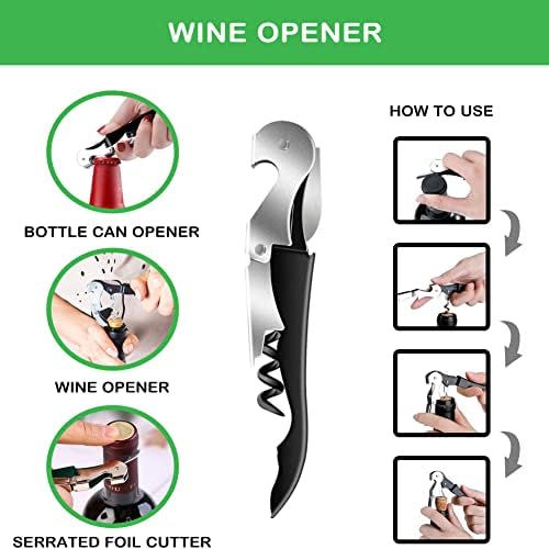 Jar Opener for Weak Hands, Seniors with Arthritis, 5 in 1 Multi Function Bottle Opener Lid Opener For Arthritic Hands with Non Slip Rubber Jar opener Gripper Pad and Corkscrew Wine Opener(GREEN)