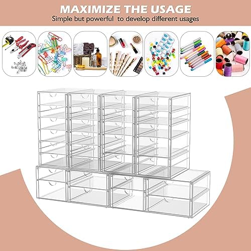 caktraie 22-Drawer Acrylic Storage & Makeup Organizer for Desk