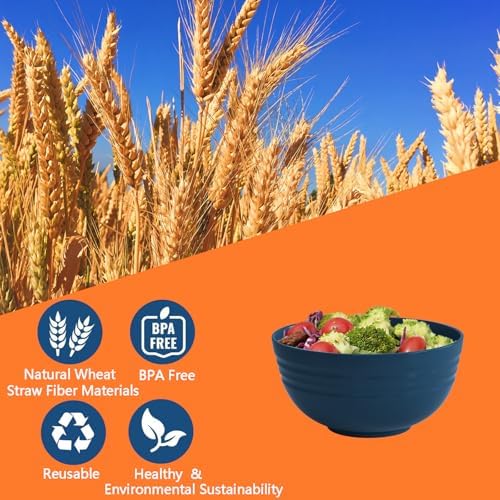 Homestockplus 【Set of 6】 Unbreakable Soup Bowls, 34 Ounces Big Bowls Microwave and Dishwasher Safe BPA-Free Bowl for Cereal, Salad, Soup, Ramen,Oatmeal Apply to Kitchen, Dishwasher & Microwave Safe
