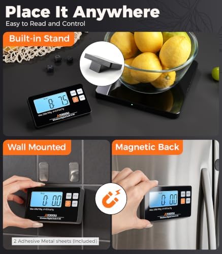 Atogou Wireless Kitchen Scale, 22lb/10kg Food Scale with Detachable Display