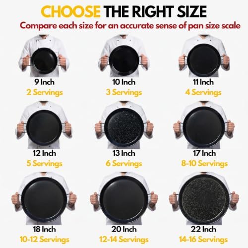 Paelluxe Paella Pan – Enamelled, No-Rust Steel Skillet – Easy-to-Clean Pan for Propane & Gas Burners – Indoor & Outdoor Cooking Cacerola Paellera Sarten – 10 Inch, for 3 Servings