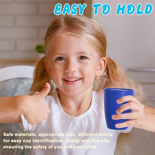 Homienly Drinking Glasses & Everyday Kids Tumblers Wheat Straw Cups 4-Pack Set | Textured Reusable Plastic Cups Essential Kitchen Cups | Dishwasher Safe for Party, Home, Camping (12 oz, Island Color)