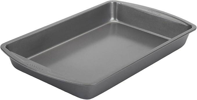 GoodCook 11 x 7 In Nonstick Steel Cake Baking Pan, Brownies, Biscuits, and Cake, Gray