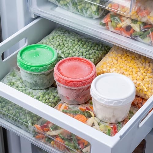 EONJOE 8oz Small Plastic Freezer Food Containers with Lids, 1 Cup, 12pcs