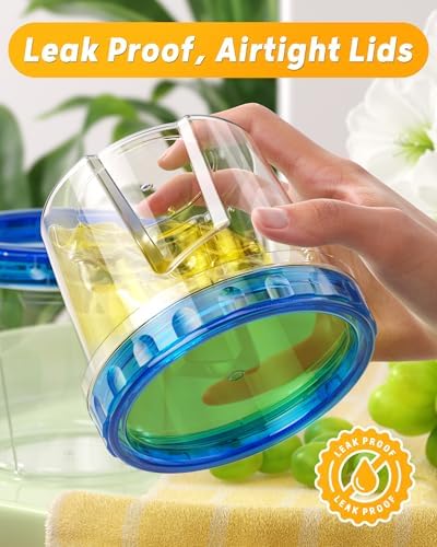 BiuLeon 12 Pack-24 oz Freezer Storage Containers, Airtight Twist Top Lids Food Containers for Soup Leftover Lunch Fruit Salad,BPA Free, Reusable, Stackable
