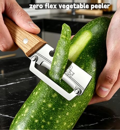 Maxjoy Vegetable Peeler, Stainless Steel Wooden Handle for Potato, Fruit