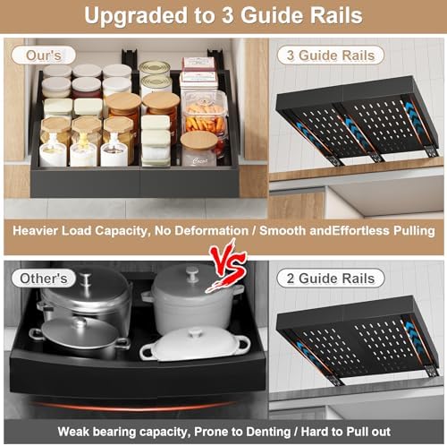 Fokyfok Pull out Cabinet Organizer,11"-16"W,17"-24"D,Expandable,Adhesive