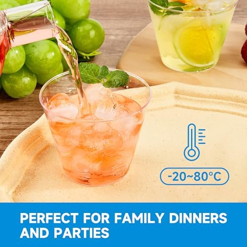 RACETOP 9 oz 50 packs Clear Disposable Plastic Cups