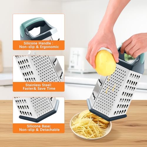 Box Grater for Kitchen 6 Sided
