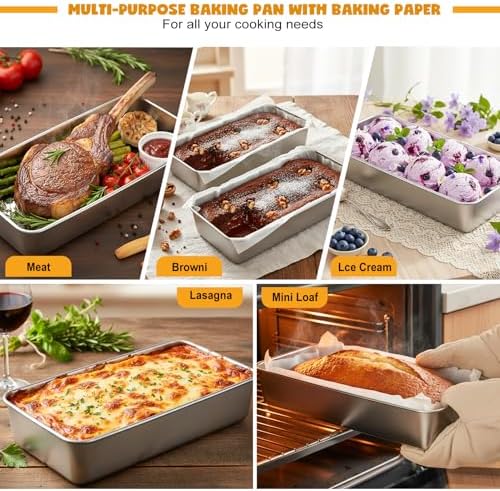 Large Loaf Pans, 12'' x 5'' Stainless Steel Loaf Pans for Baking
