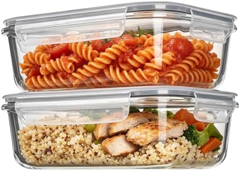 Vtopmart 2 Pack 35oz Glass Meal Prep Containers with Lids