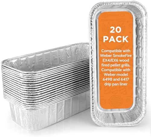 20 Pack Grill Drip Pans, Aluminum Foil Grease Catcher Liners 11” x 5”