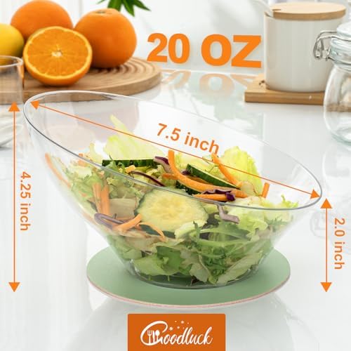 Goodluck 5 Pack Clear Plastic Serving Bowls for Party - 20 OZ