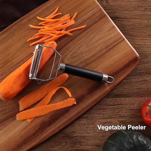 ROMANTICIST Kitchen Knife Sets, 10PCS High Carbon Stainless Steel Knife Sets with Block, Black Knife Block Set, Knives Set for Kitchen with Anti-slip Handle, Exquisite Knives Set New Home Essentials