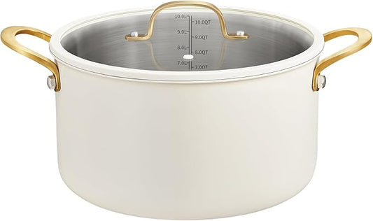 BEZIA Large Stainless Steel Stock Pot, 12 Quart Large Cooking Pot with Lid, Casserole with Lid, Even Heat Distribution, Induction Compatible Soup Pot, Ideal for Stews, Simmering & Soups