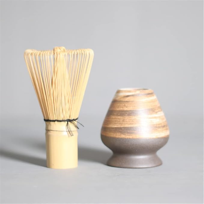 Matcha Tea Whisk Holder Ceramic Holder for Bamboo Matcha Chasen fit for Matcha Chasen Tea Set Accessories (White A)