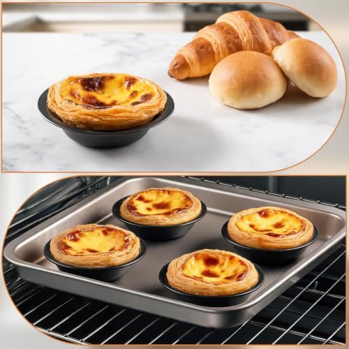12 Pack Mini Pie Pans, 5 Inch Reusable Round Pie Tins Nonstick Small Pie Pans, Carbon Steel Round Pie Tins Small Metal Bakeware for Baking Pot Pies Cakes Quiches Tarts Desserts