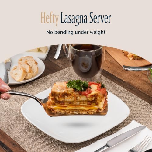Hudson Essentials Hammered 18/10 Stainless Steel Hostess Serving Utensil Set, 8-Piece Set with Cake Knife, Cake Server and Lasagna Pie Server, Dishwasher Safe