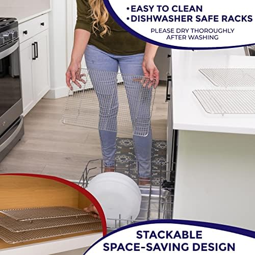 KITCHENATICS Half Sheet Wire Rack Rust Free Even Airflow 11.8 x 16.9 Inches