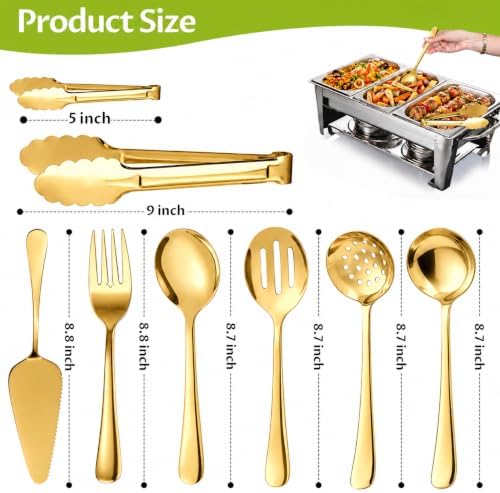 XEVOM 17 Pcs Serving Utensils, Stainless Steel Flatware Serving Tools Kit