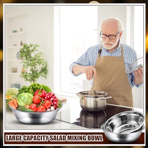 Nuogo 4 Pcs Stainless Steel Mixing Bowls Large for Salad, 11 Inch 3.4 Qt