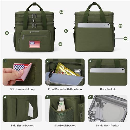 Maelstrom 23L Insulated Lunch Box, Expandable Double Deck Cooler Bag