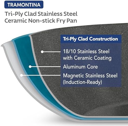 Tramontina Signature 10-Inch Tri-Ply Clad Stainless Steel Frying Pan with